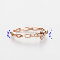 Sophia Rosary Ring, White Diamond Solid 10, 14k Rose gold ring