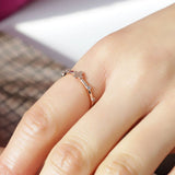 Art deco Cross Rosary Ring Solid 14k  Rose Gold White Diamond ring
