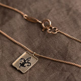 Vintage & Antique Shield Pendant, Fleur-de-lis 14k solid rose gold daily necklace